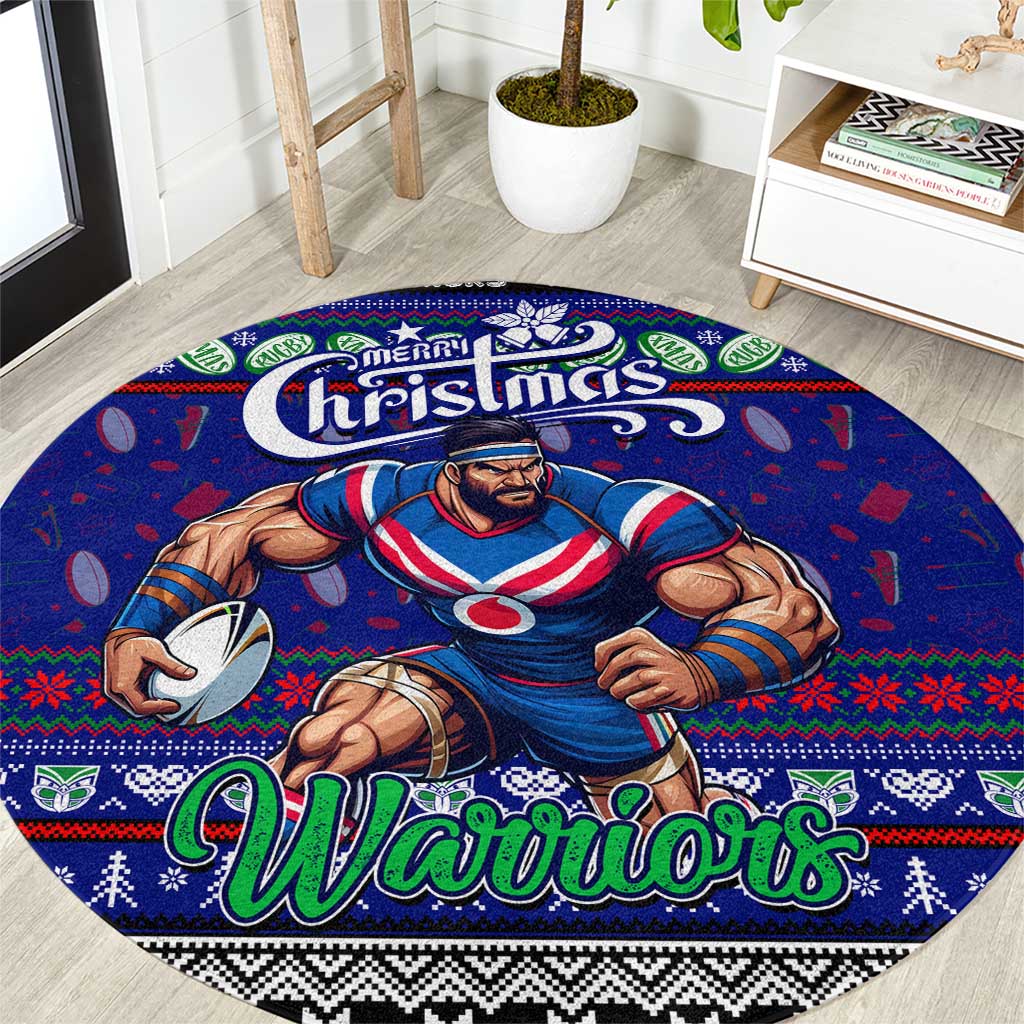 New Zealand Warriors Rugby Xmas Round Carpet Australia NRL Mascot