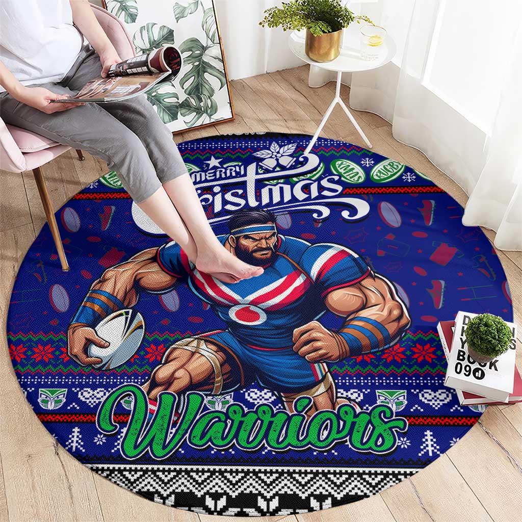 New Zealand Warriors Rugby Xmas Round Carpet Australia NRL Mascot
