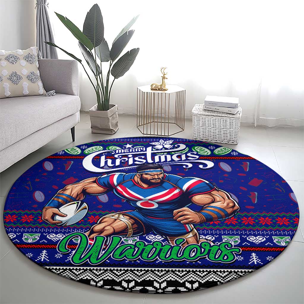 New Zealand Warriors Rugby Xmas Round Carpet Australia NRL Mascot