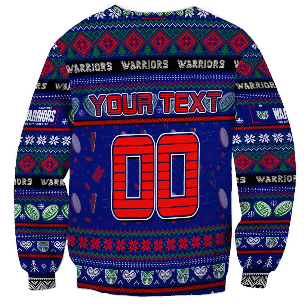 Personalized New Zealand Warriors Rugby Xmas Sweatshirt Australia NRL Mascot - Vibe Hoodie Shop