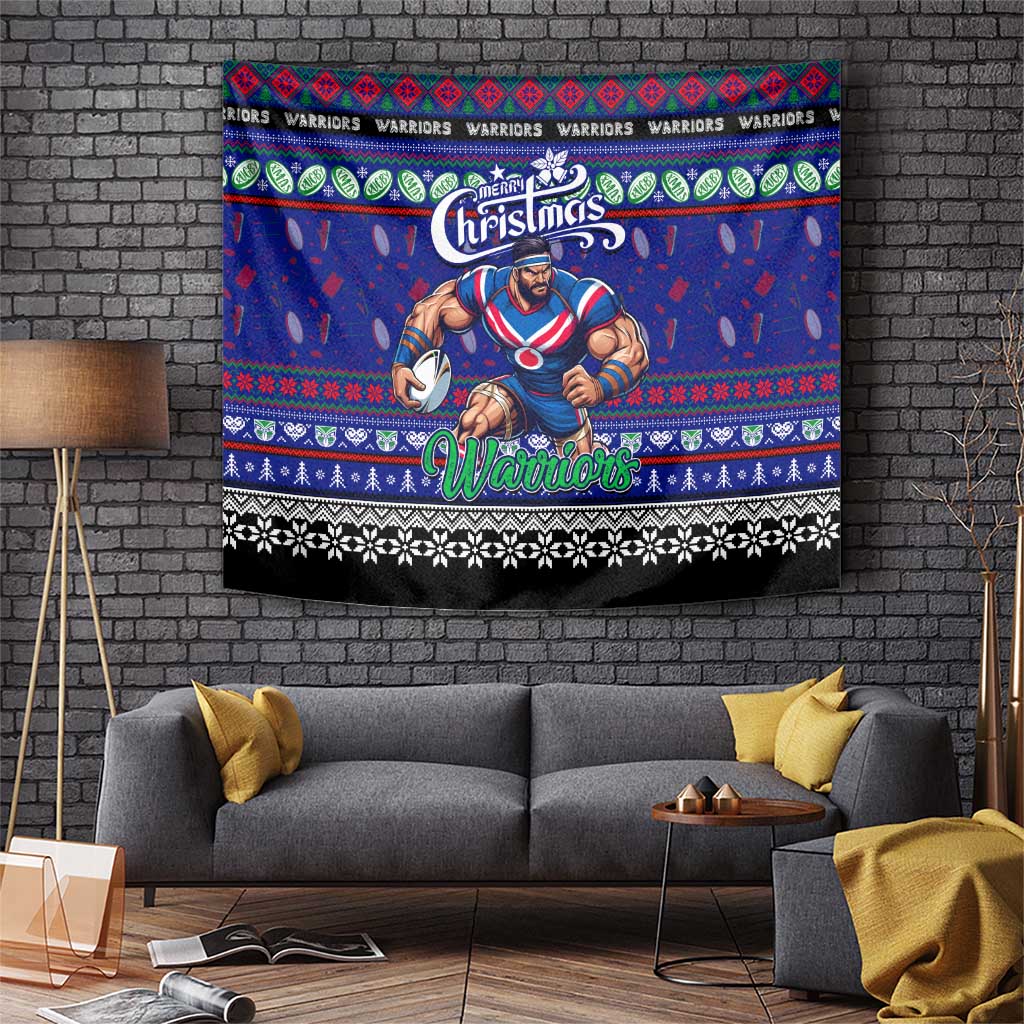 New Zealand Warriors Rugby Xmas Tapestry Australia NRL Mascot - Vibe Hoodie Shop