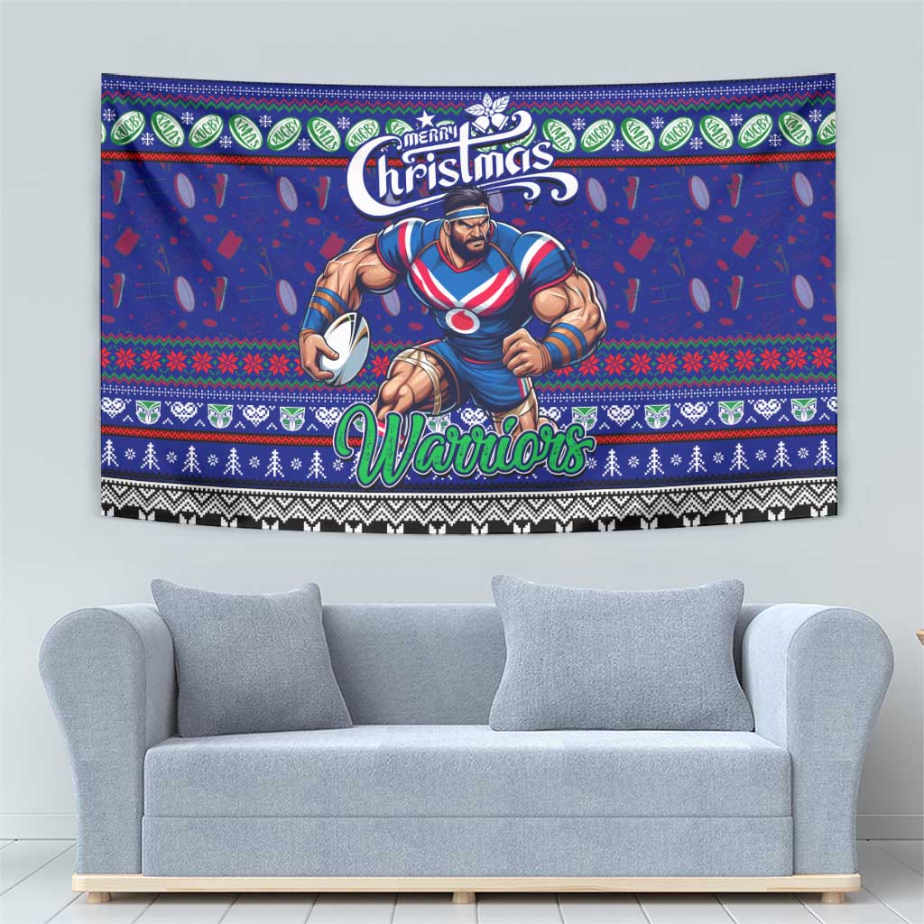 New Zealand Warriors Rugby Xmas Tapestry Australia NRL Mascot - Vibe Hoodie Shop