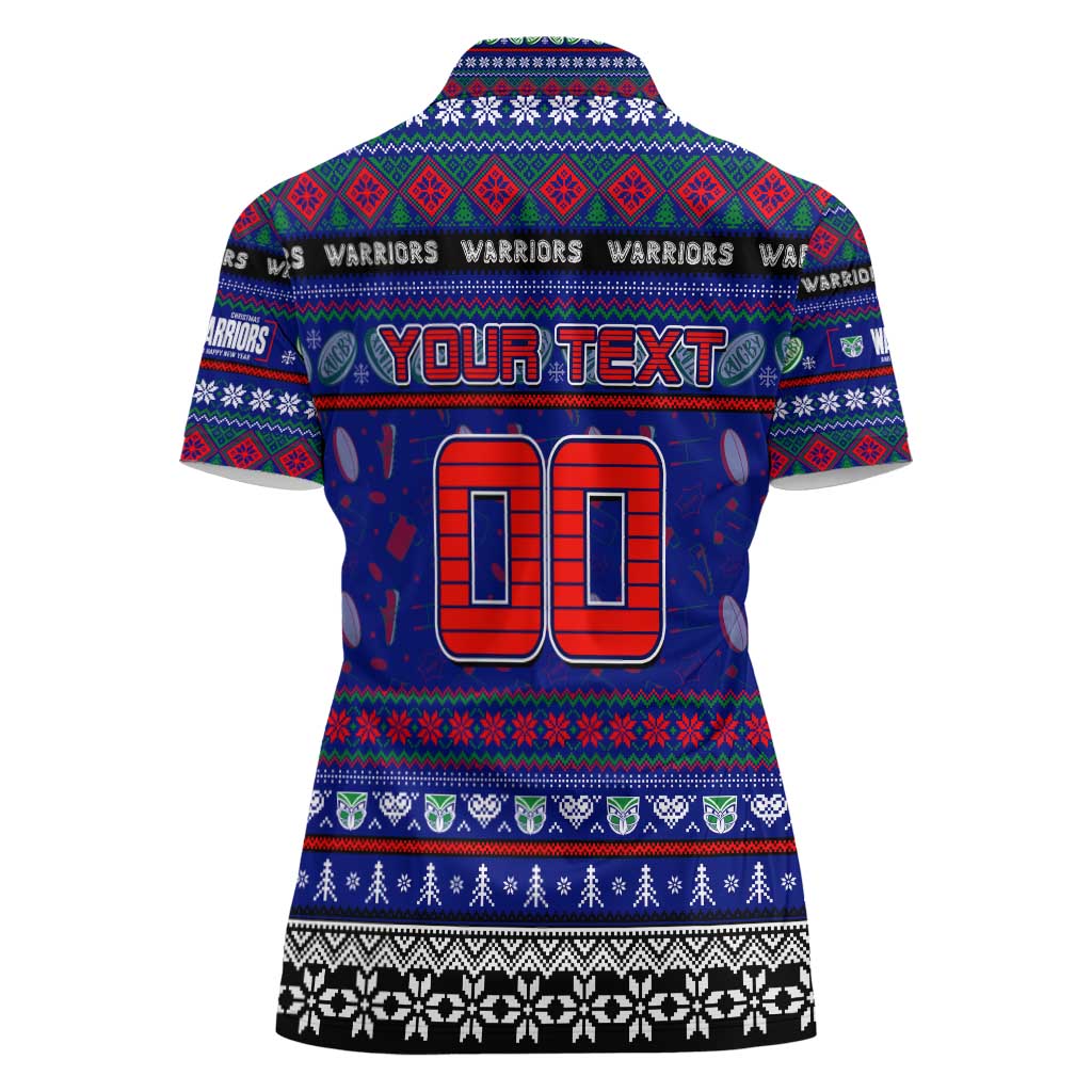Personalized New Zealand Warriors Rugby Xmas Women Polo Shirt Australia NRL Mascot - Vibe Hoodie Shop