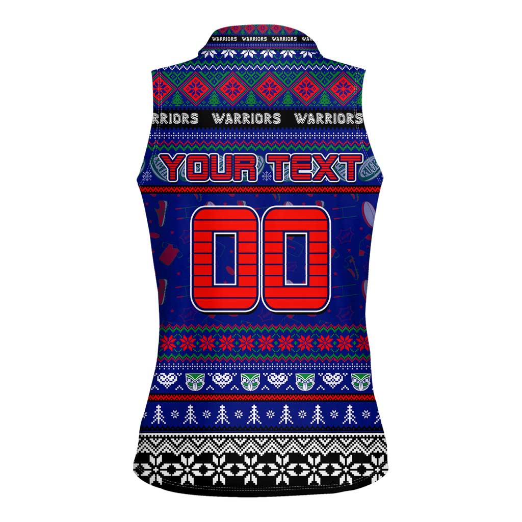 Personalized New Zealand Warriors Rugby Xmas Women Sleeveless Polo Shirt Australia NRL Mascot