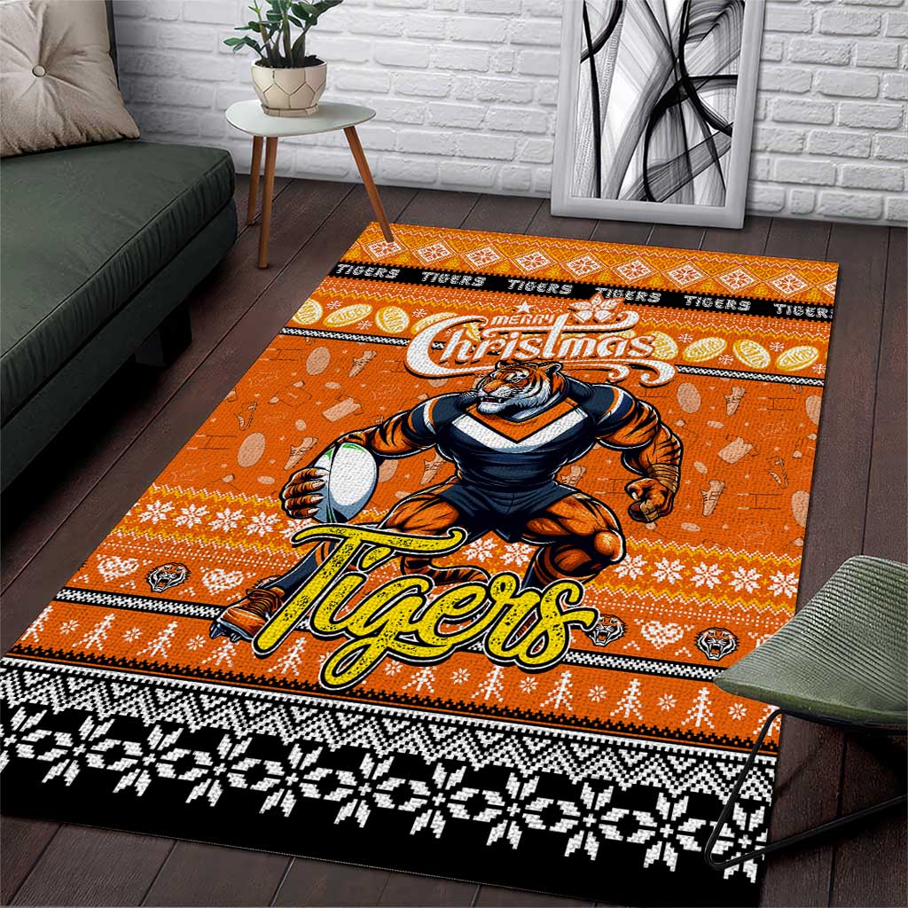 Tigers Rugby Xmas Area Rug Australia NRL Mascot - Vibe Hoodie Shop