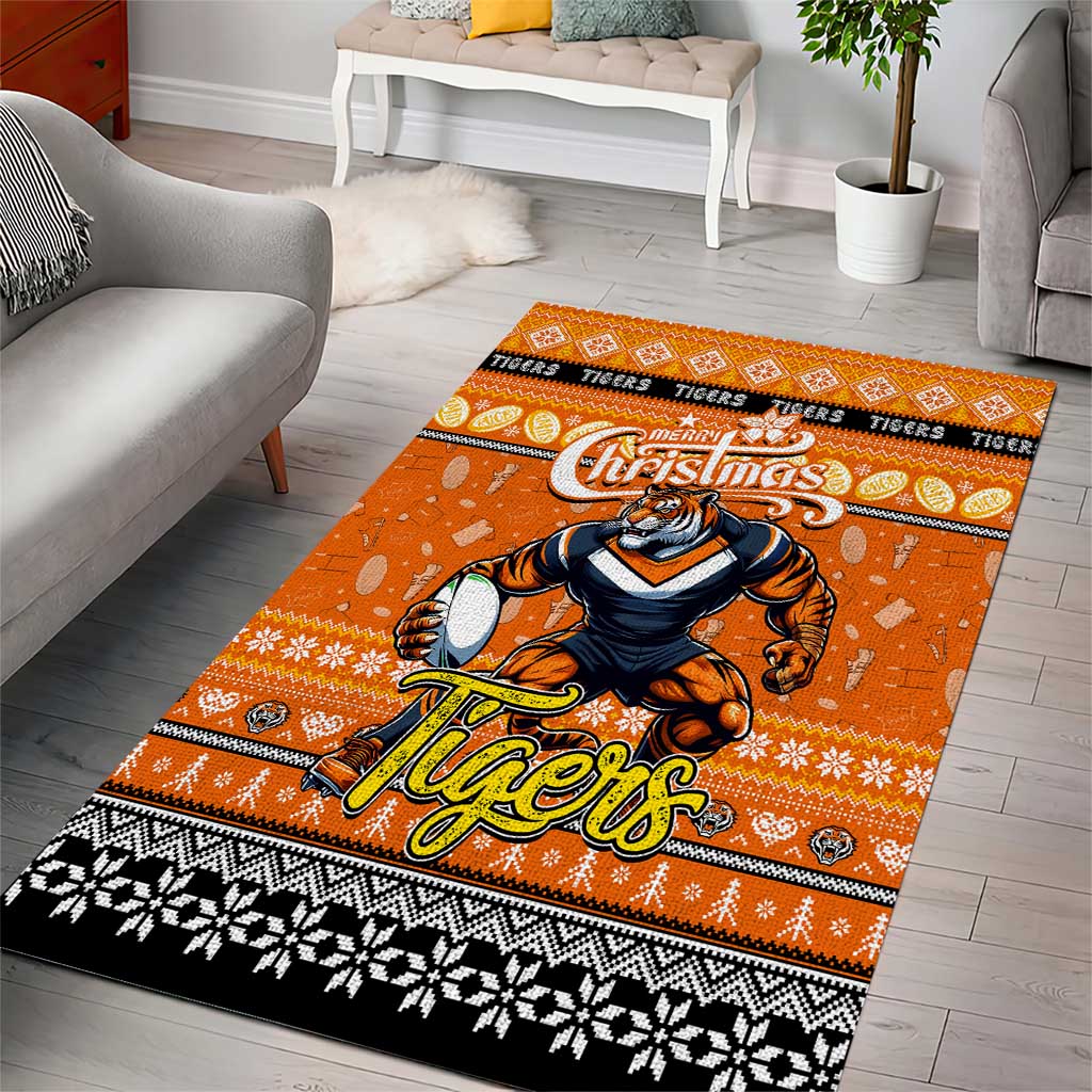 Tigers Rugby Xmas Area Rug Australia NRL Mascot - Vibe Hoodie Shop