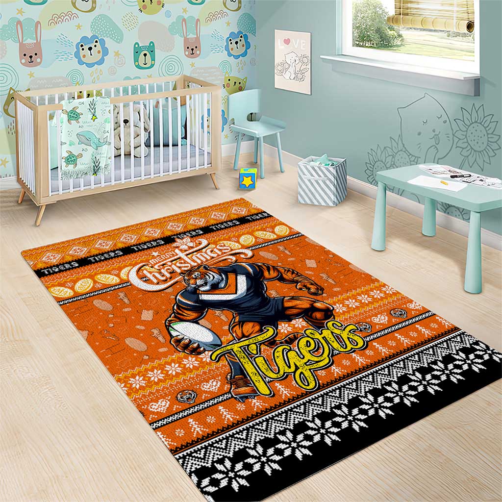 Tigers Rugby Xmas Area Rug Australia NRL Mascot - Vibe Hoodie Shop