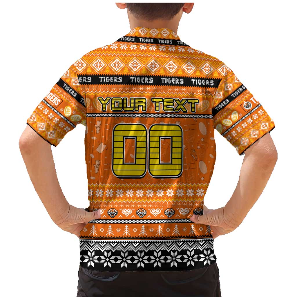 Personalized Tigers Rugby Xmas Family Matching Mermaid Dress and Hawaiian Shirt Australia NRL Mascot