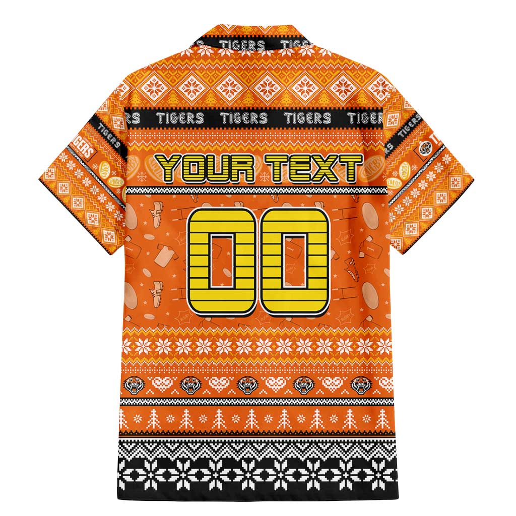 Personalized Tigers Rugby Xmas Family Matching Mermaid Dress and Hawaiian Shirt Australia NRL Mascot