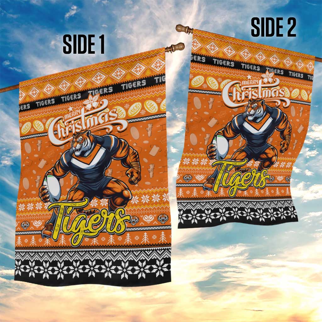Tigers Rugby Xmas Garden Flag Australia NRL Mascot - Vibe Hoodie Shop