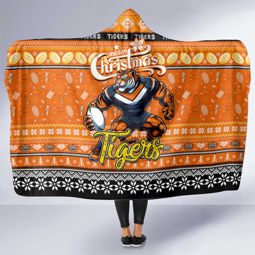 Tigers Rugby Xmas Hooded Blanket Australia NRL Mascot
