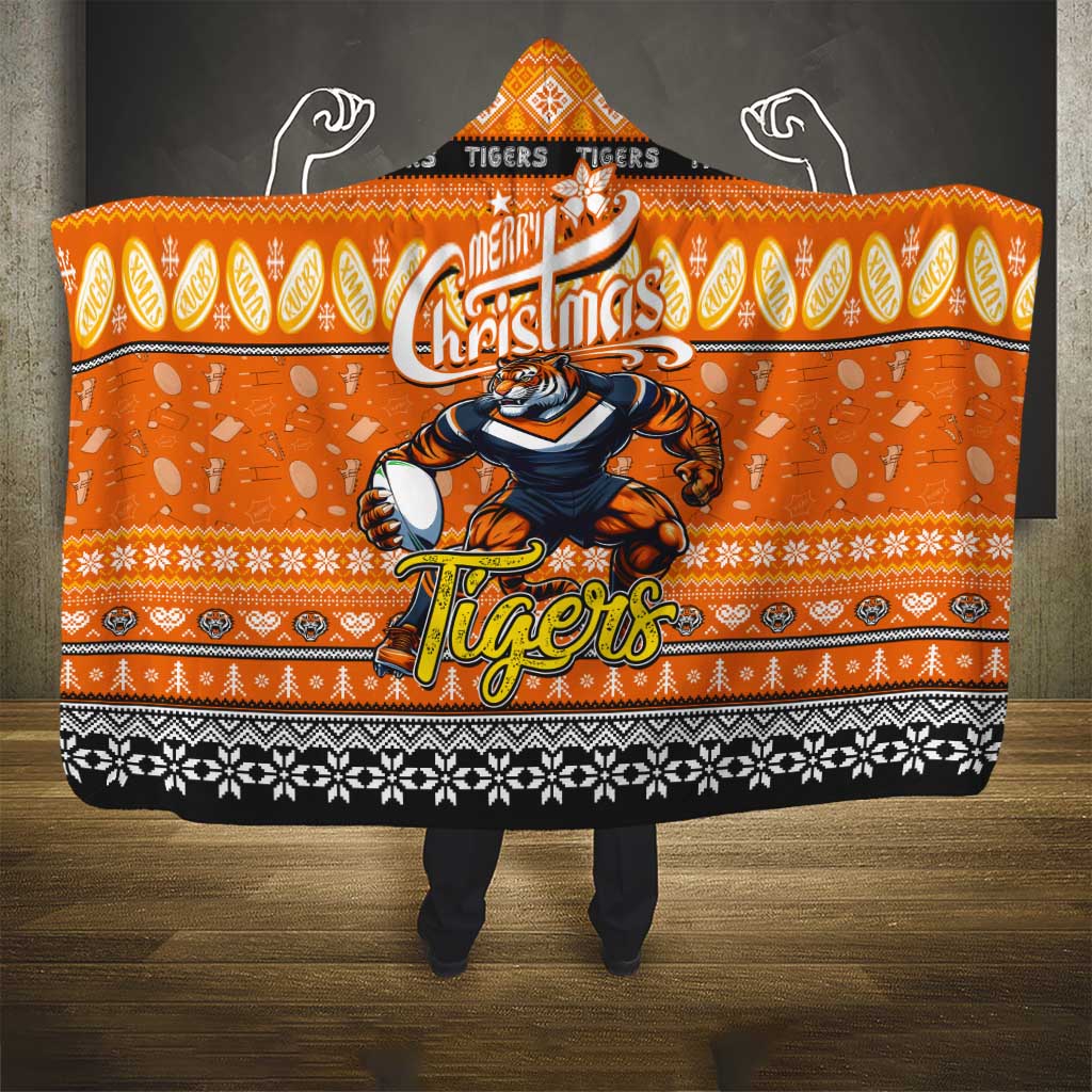 Tigers Rugby Xmas Hooded Blanket Australia NRL Mascot