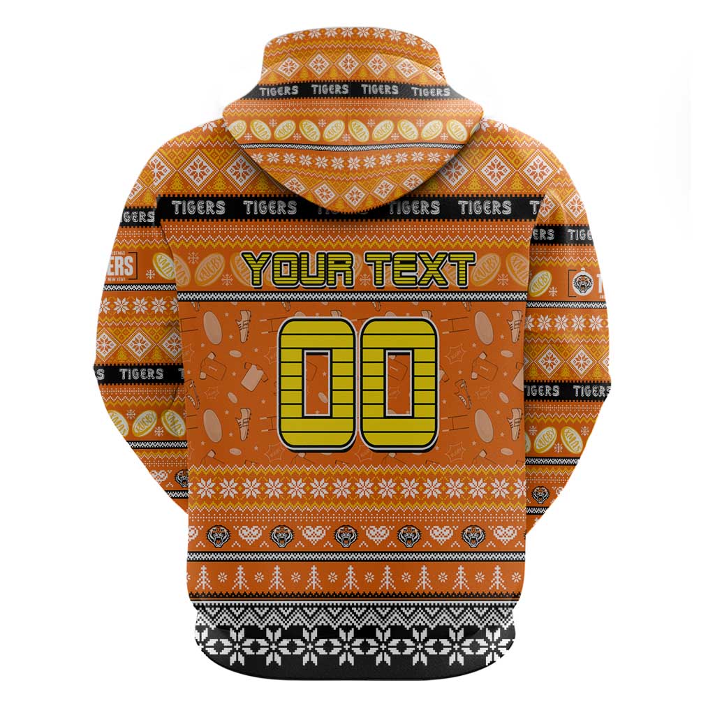 Personalized Tigers Rugby Xmas Hoodie Australia NRL Mascot - Vibe Hoodie Shop