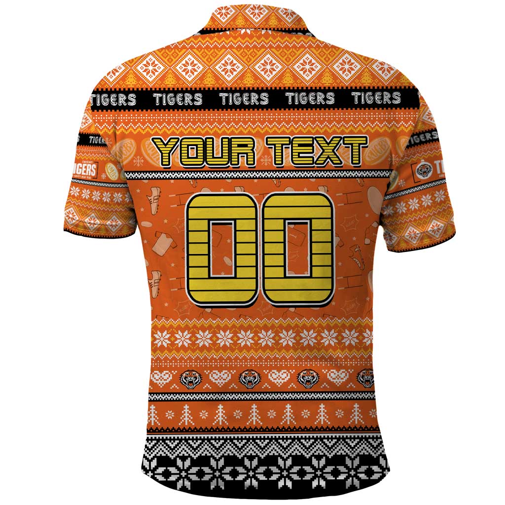 Personalized Tigers Rugby Xmas Polo Shirt Australia NRL Mascot - Vibe Hoodie Shop