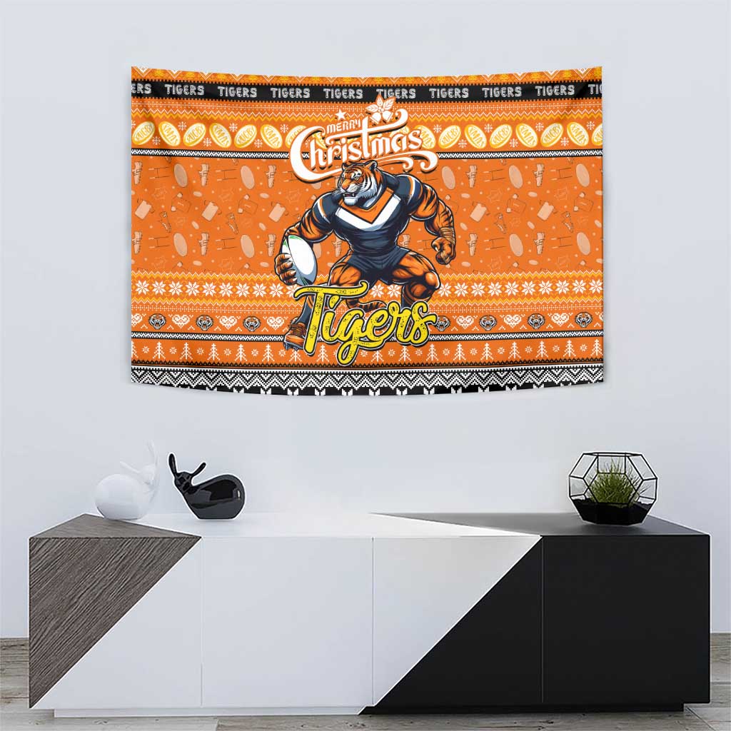 Tigers Rugby Xmas Tapestry Australia NRL Mascot - Vibe Hoodie Shop