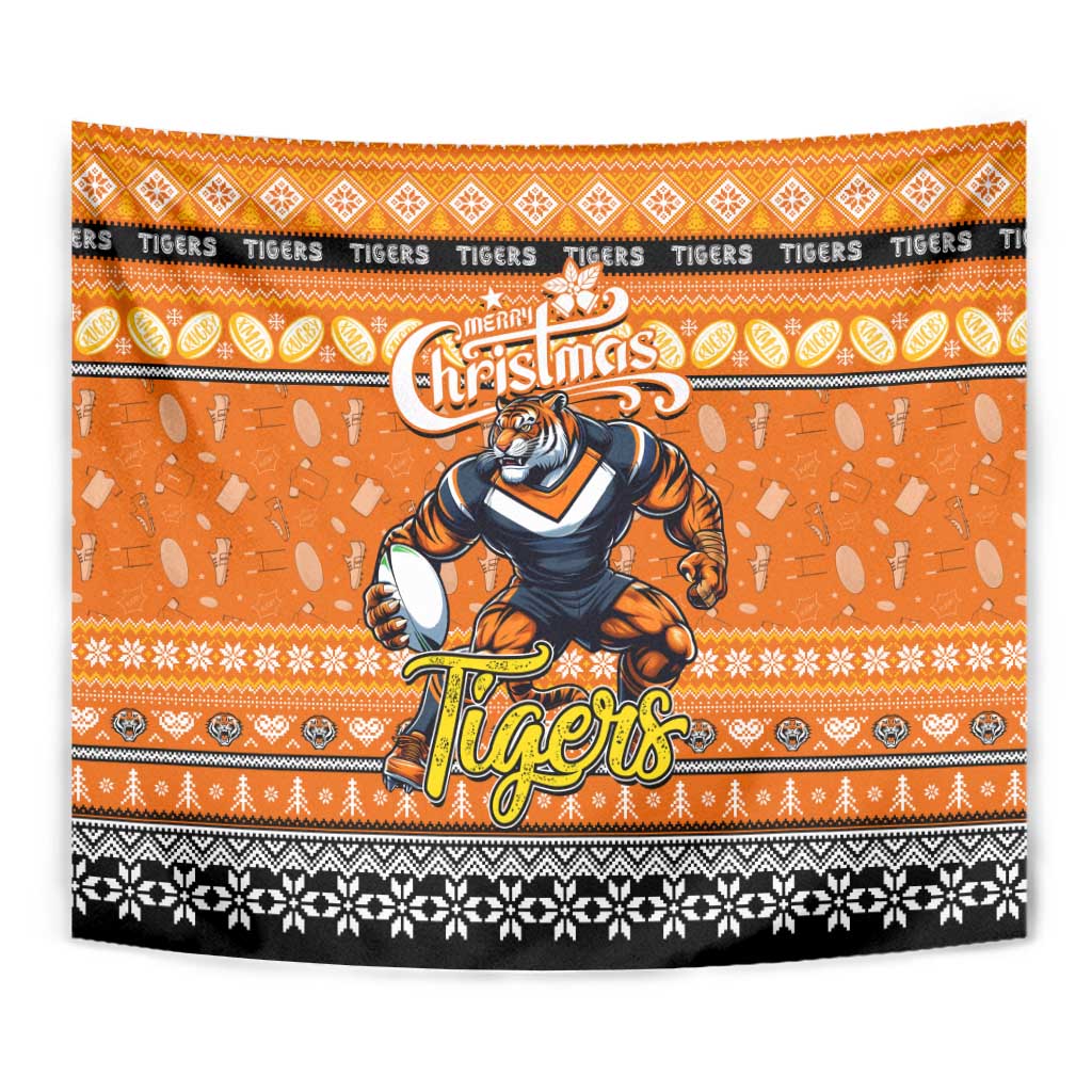 Tigers Rugby Xmas Tapestry Australia NRL Mascot - Vibe Hoodie Shop