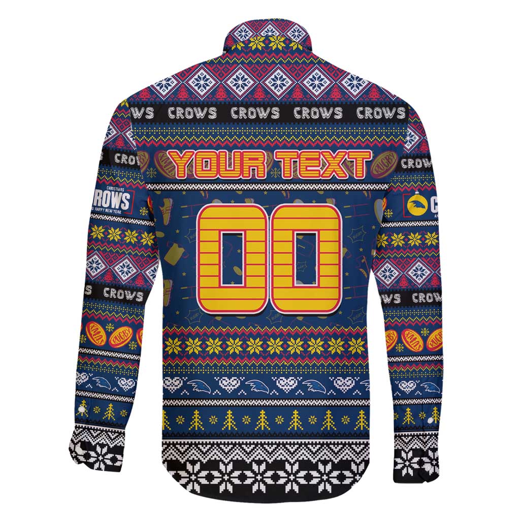 Personalized Crows Rugby Xmas Family Matching Long Sleeve Bodycon Dress and Hawaiian Shirt Australia AFL Mascot