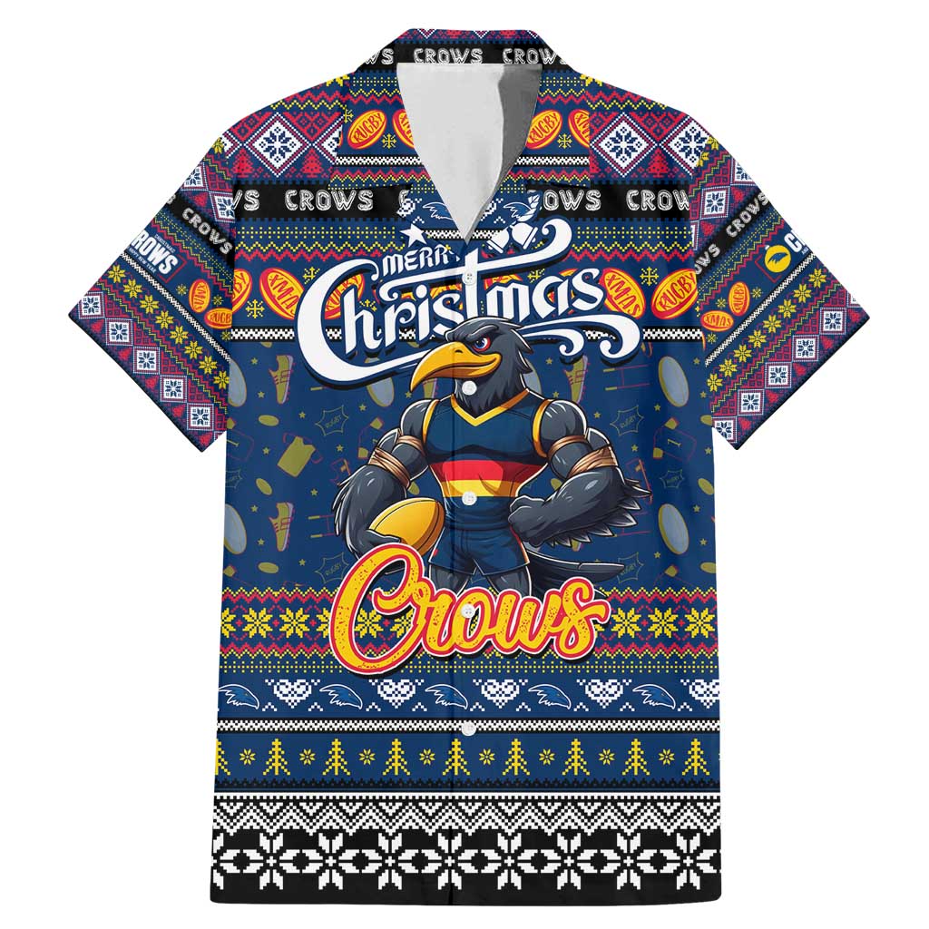 Personalized Crows Rugby Xmas Family Matching Mermaid Dress and Hawaiian Shirt Australia AFL Mascot
