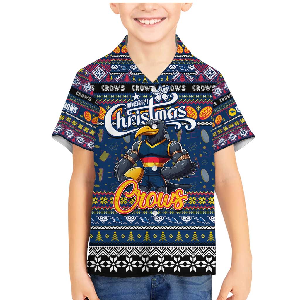 Personalized Crows Rugby Xmas Family Matching Mermaid Dress and Hawaiian Shirt Australia AFL Mascot