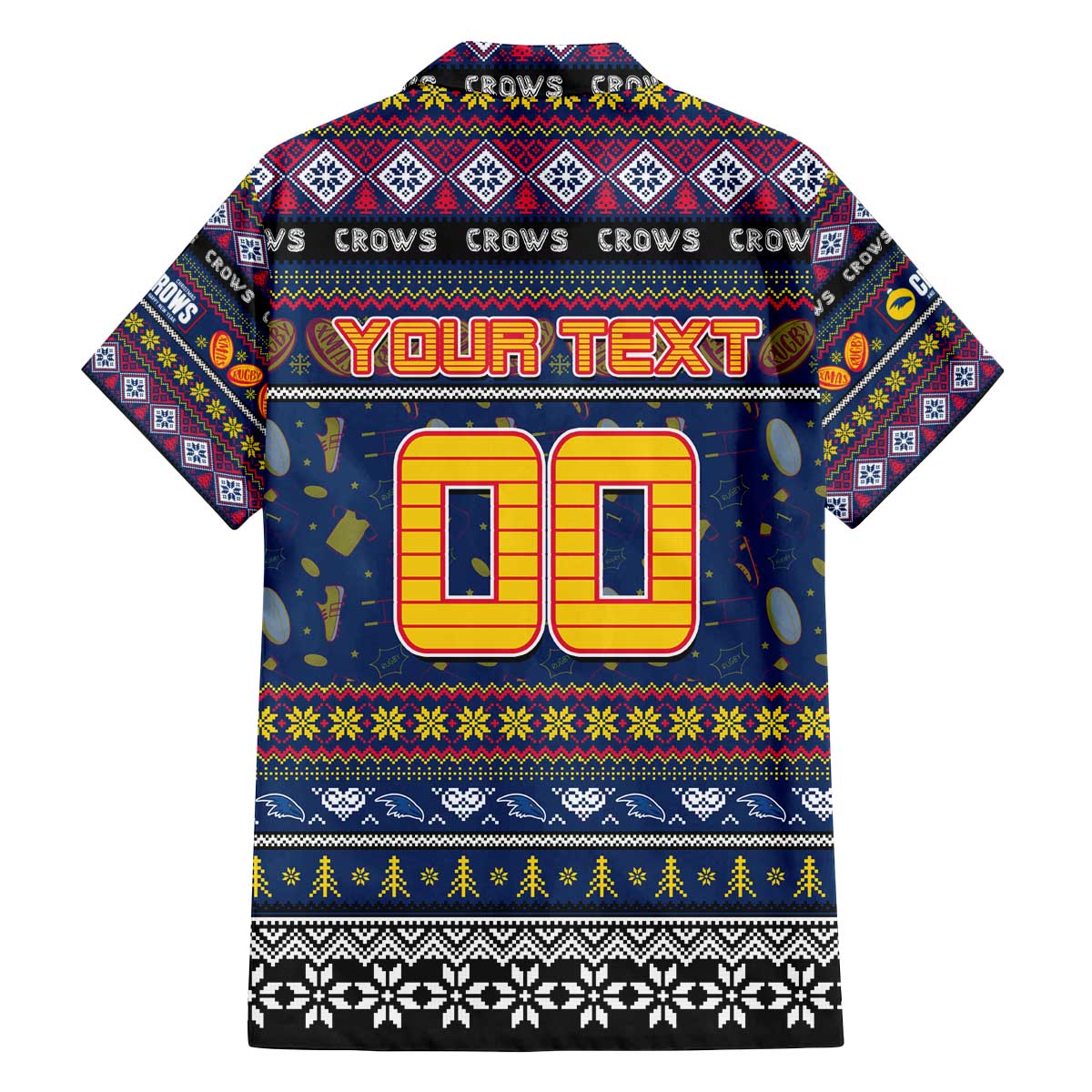 Personalized Crows Rugby Xmas Family Matching Off The Shoulder Long Sleeve Dress and Hawaiian Shirt Australia AFL Mascot