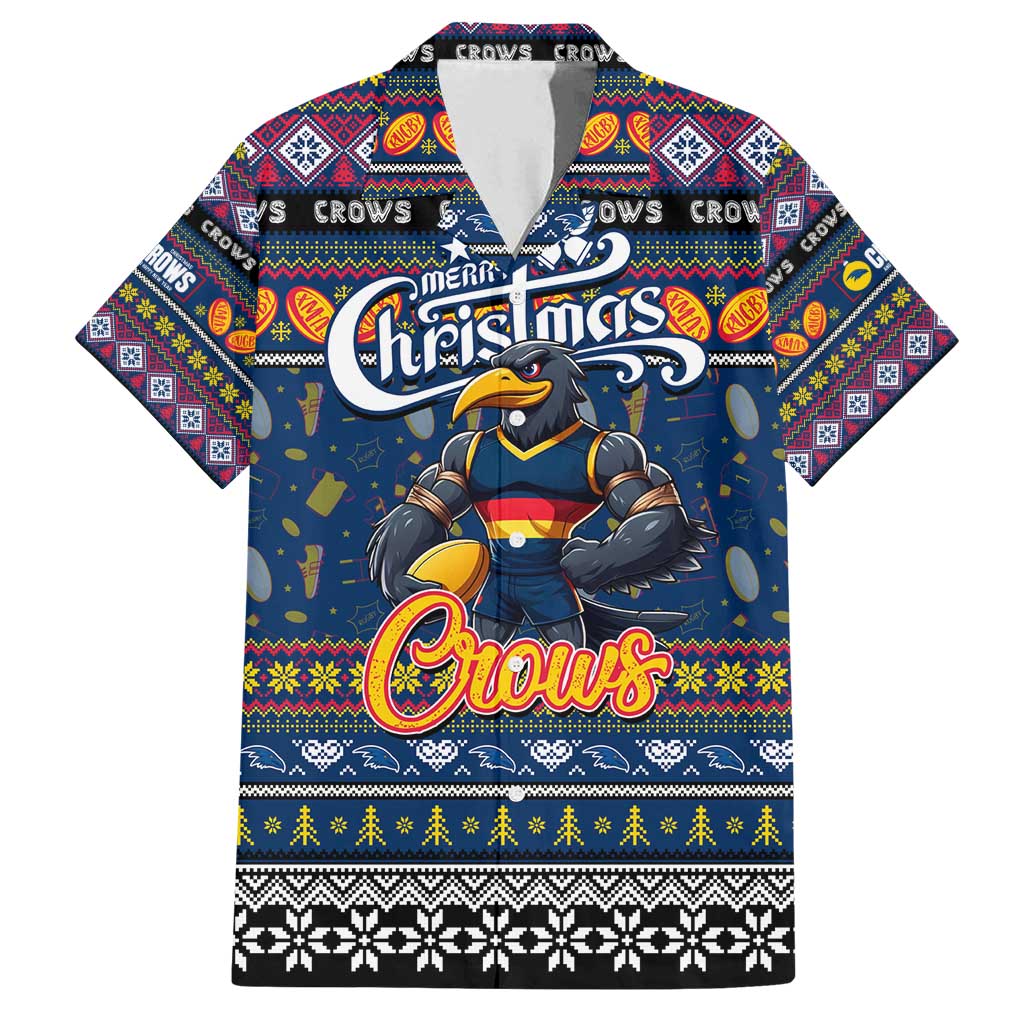 Personalized Crows Rugby Xmas Family Matching Puletasi and Hawaiian Shirt Australia AFL Mascot
