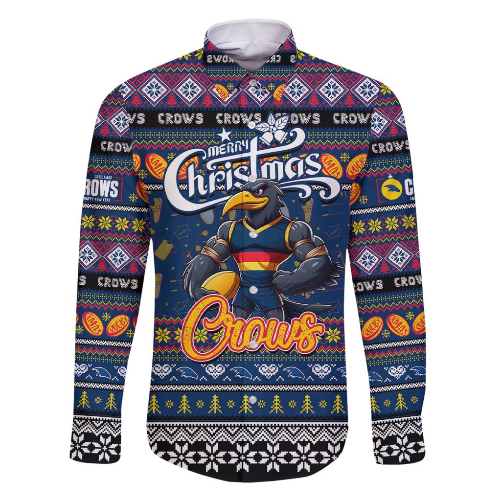 Personalized Crows Rugby Xmas Family Matching Short Sleeve Bodycon Dress and Hawaiian Shirt Australia AFL Mascot