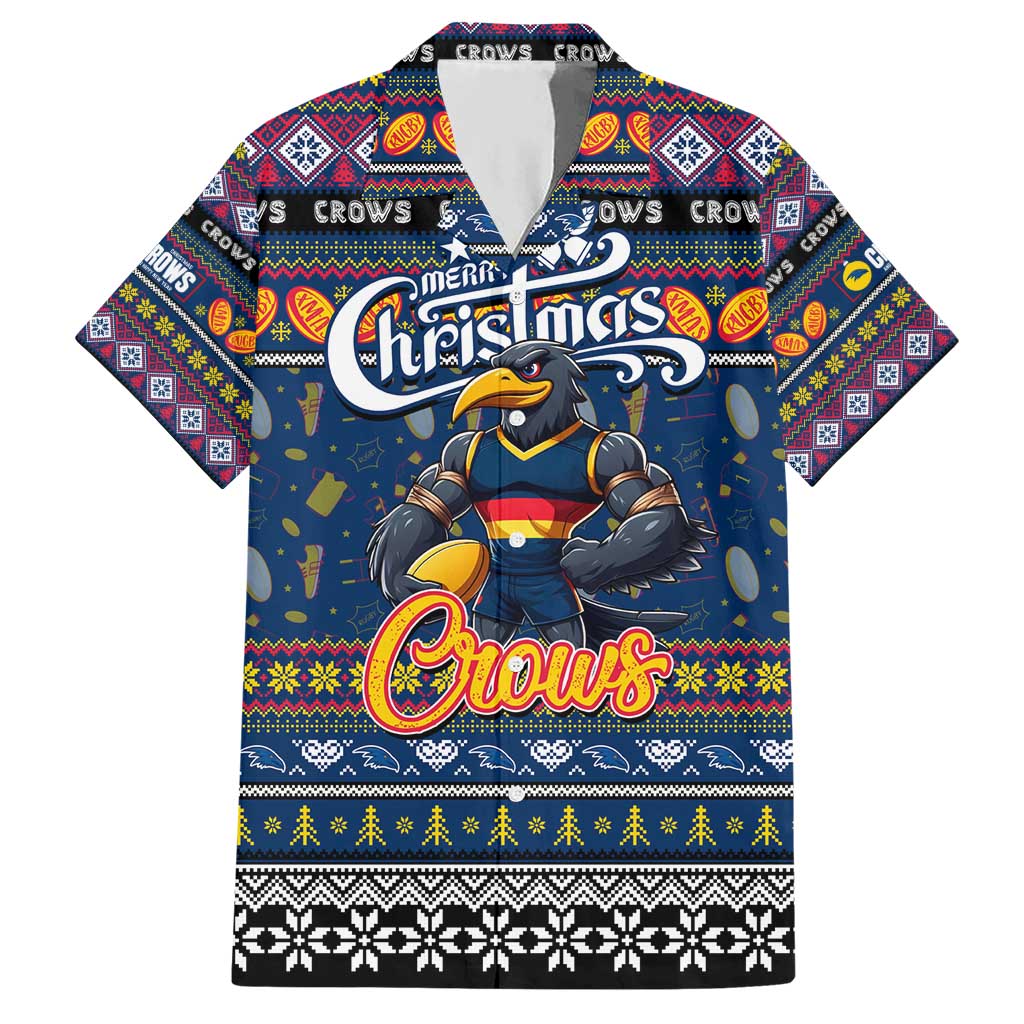 Personalized Crows Football Xmas Hawaiian Shirt Australia AFL Mascot - Vibe Hoodie Shop