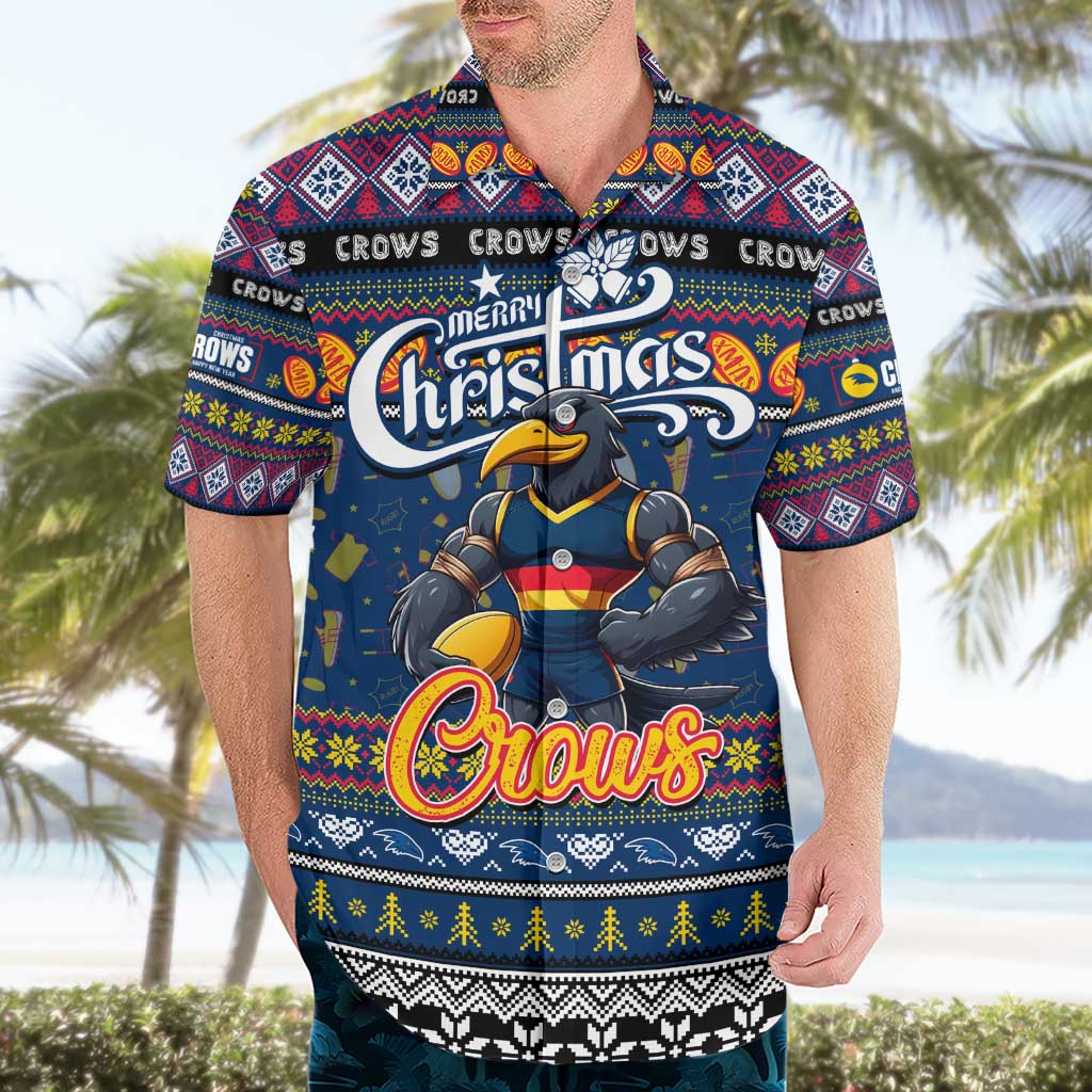 Personalized Crows Football Xmas Hawaiian Shirt Australia AFL Mascot - Vibe Hoodie Shop