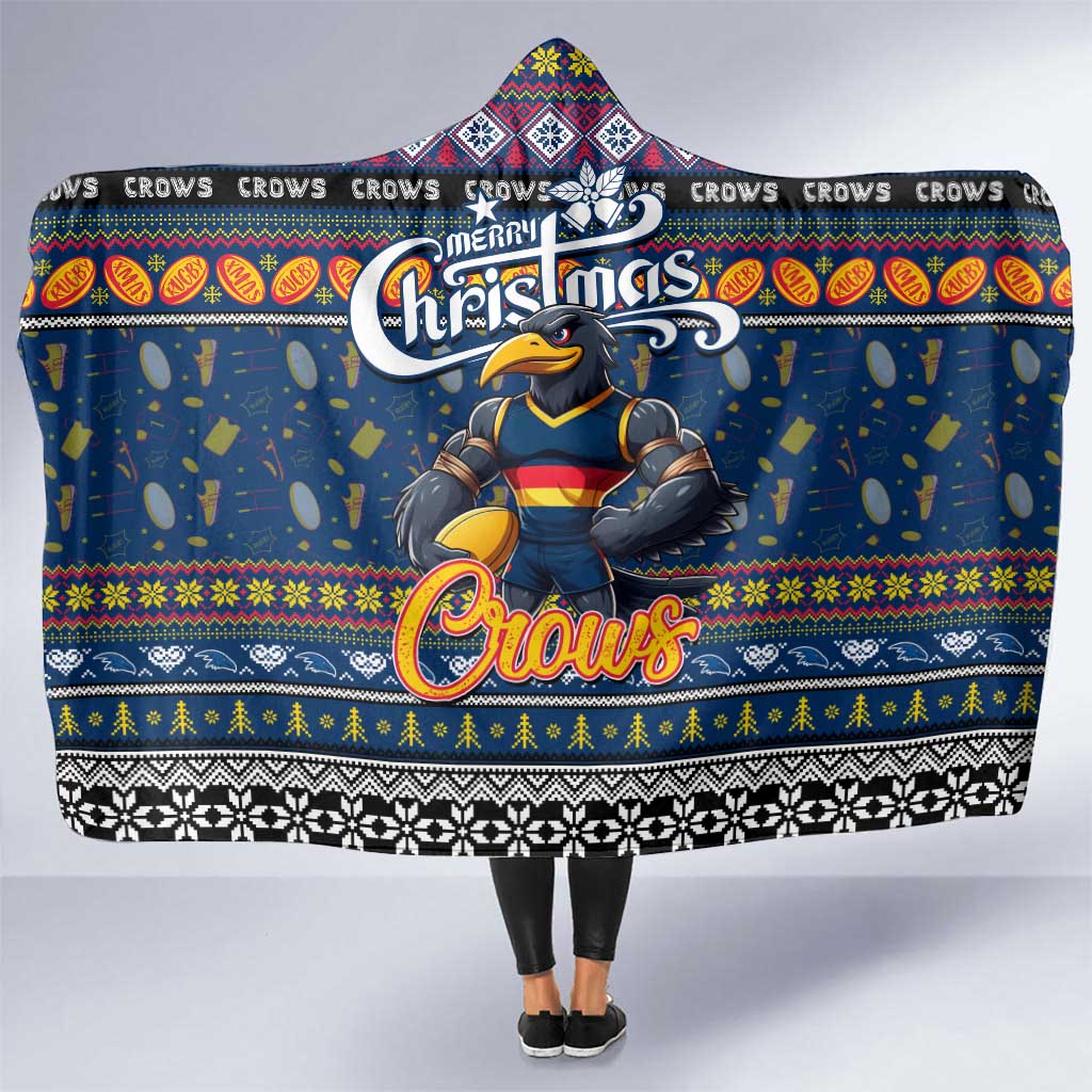 Crows Football Xmas Hooded Blanket Australia AFL Mascot