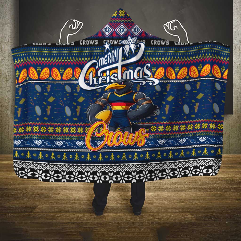 Crows Football Xmas Hooded Blanket Australia AFL Mascot