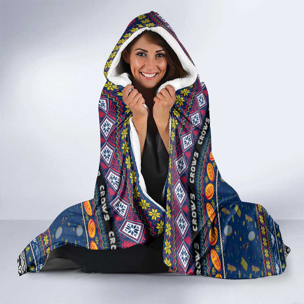 Crows Football Xmas Hooded Blanket Australia AFL Mascot