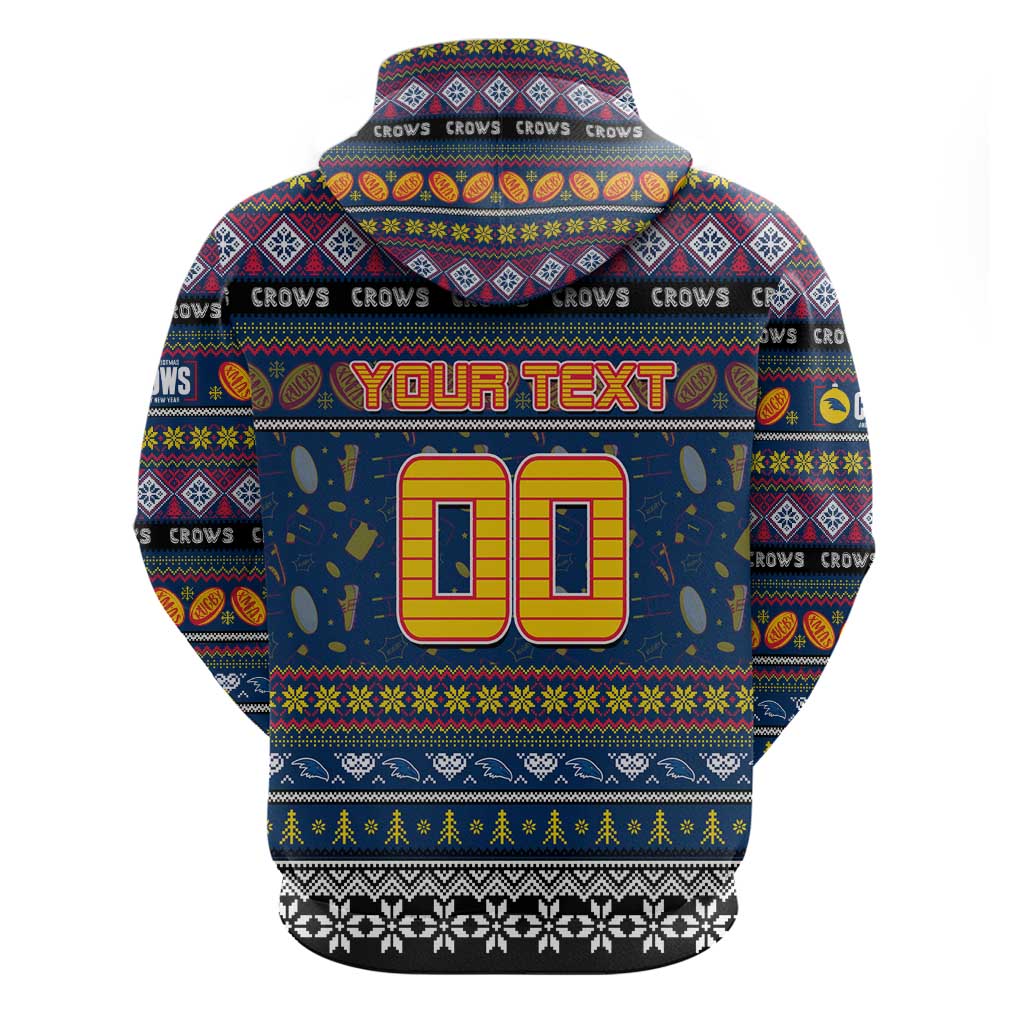 Personalized Crows Football Xmas Hoodie Australia AFL Mascot - Vibe Hoodie Shop