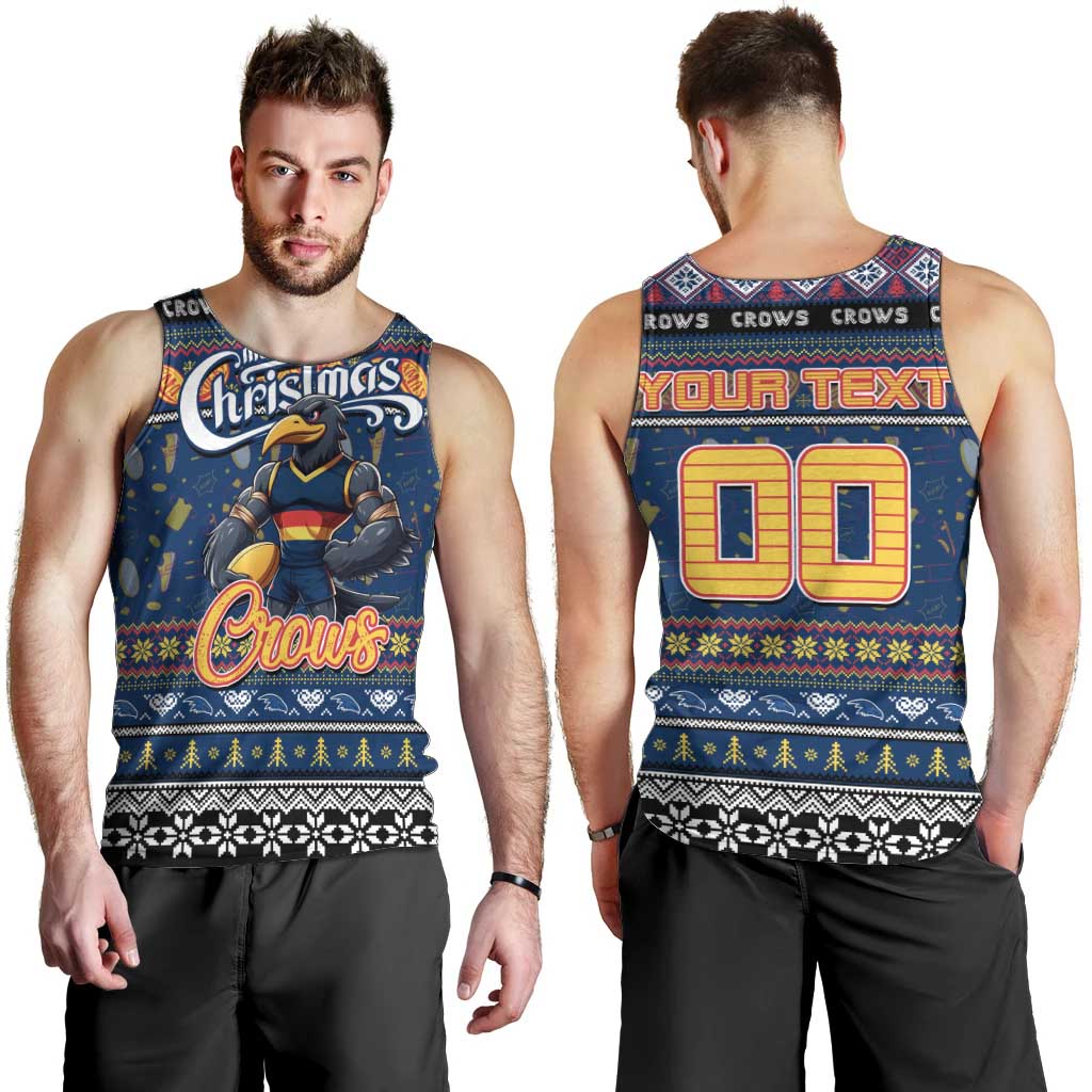 Personalized Crows Football Xmas Men Tank Top Australia AFL Mascot - Vibe Hoodie Shop