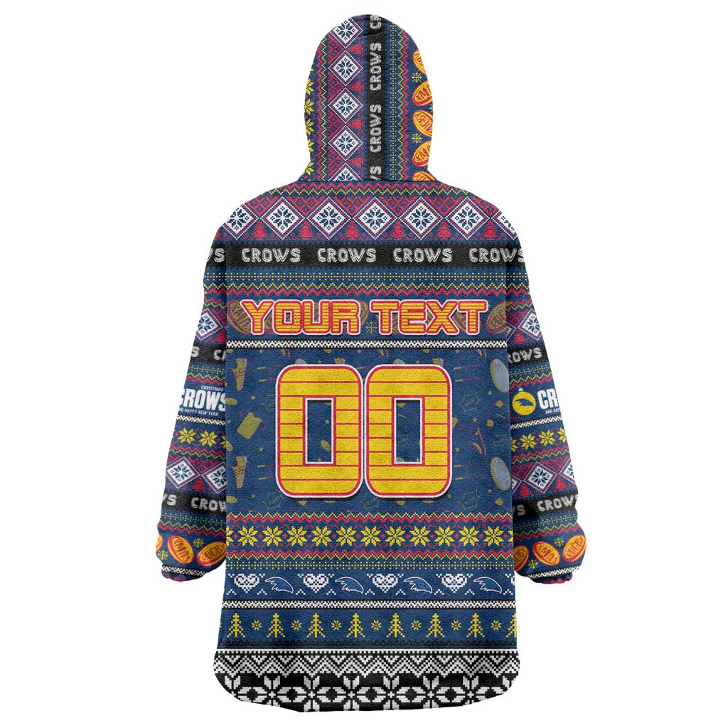 Personalized Crows Football Xmas Wearable Blanket Hoodie Australia AFL Mascot - Vibe Hoodie Shop