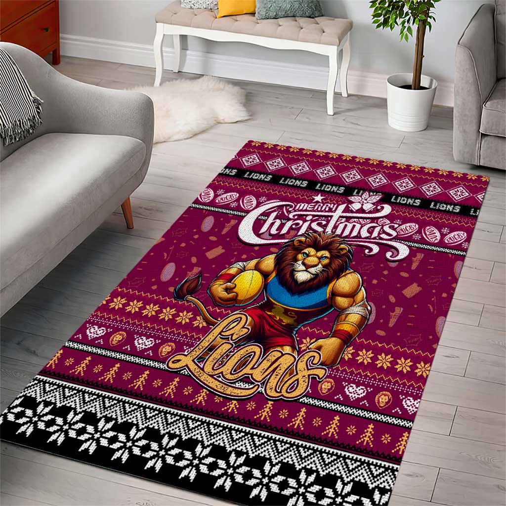 Lions Football Xmas Area Rug Australia AFL Mascot - Vibe Hoodie Shop