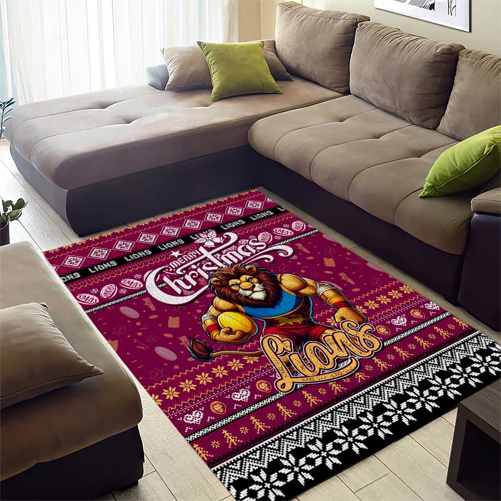 Lions Football Xmas Area Rug Australia AFL Mascot - Vibe Hoodie Shop