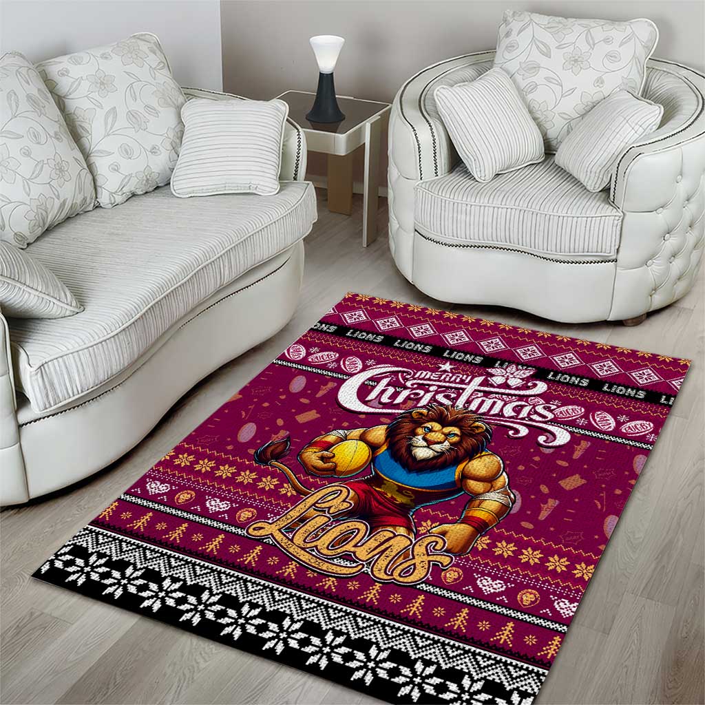 Lions Football Xmas Area Rug Australia AFL Mascot - Vibe Hoodie Shop