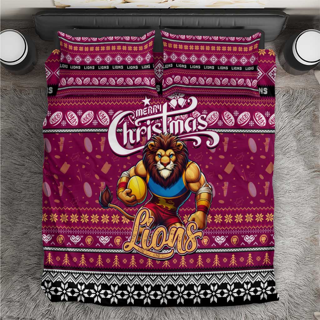 Lions Football Xmas Bedding Set Australia AFL Mascot - Vibe Hoodie Shop