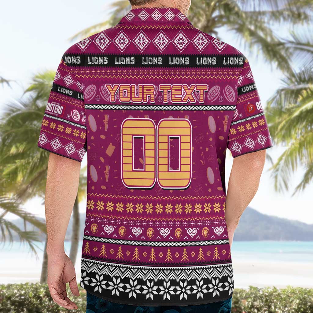 Personalized Lions Football Xmas Hawaiian Shirt Australia AFL Mascot - Vibe Hoodie Shop