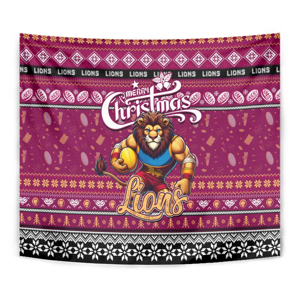 Lions Football Xmas Tapestry Australia AFL Mascot - Vibe Hoodie Shop