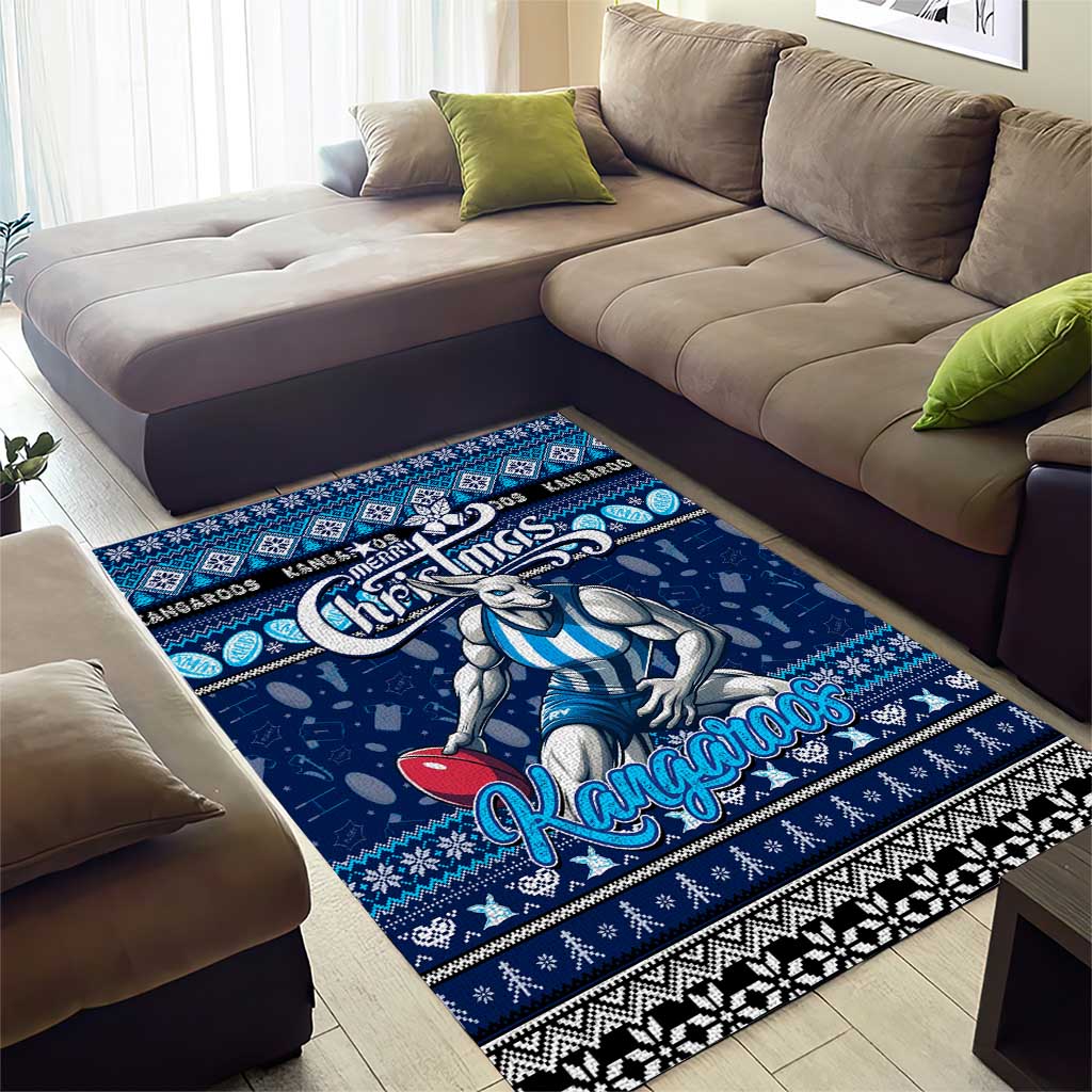 Kangaroos Football Xmas Area Rug Australia AFL Mascot - Vibe Hoodie Shop