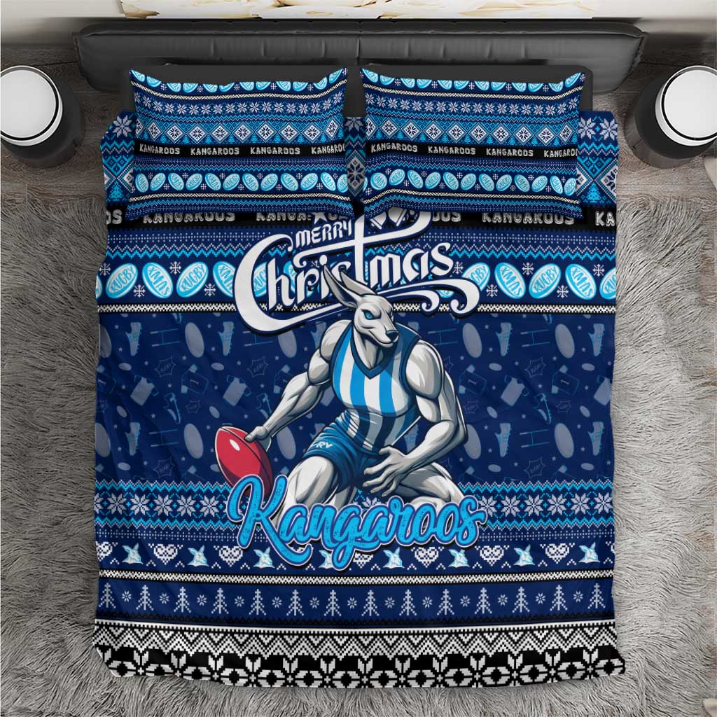 Kangaroos Football Xmas Bedding Set Australia AFL Mascot - Vibe Hoodie Shop