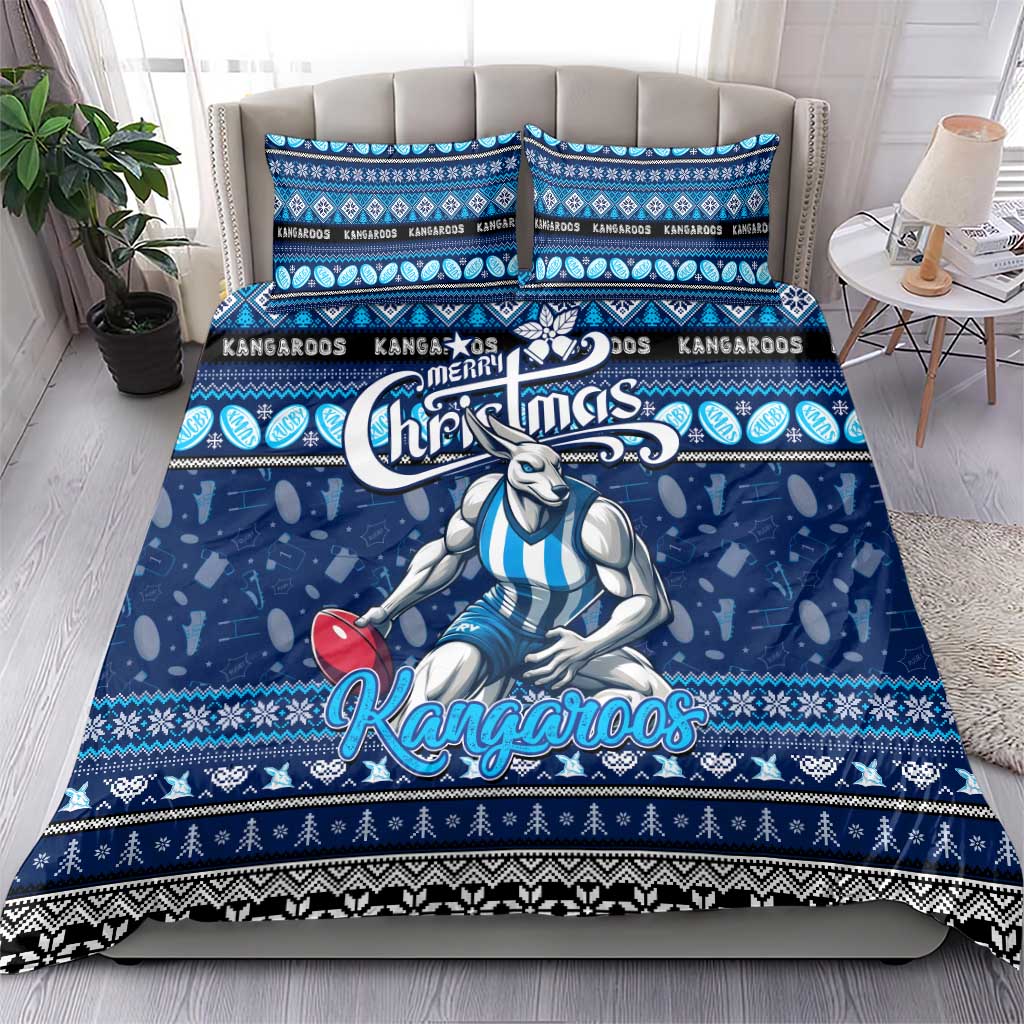 Kangaroos Football Xmas Bedding Set Australia AFL Mascot - Vibe Hoodie Shop