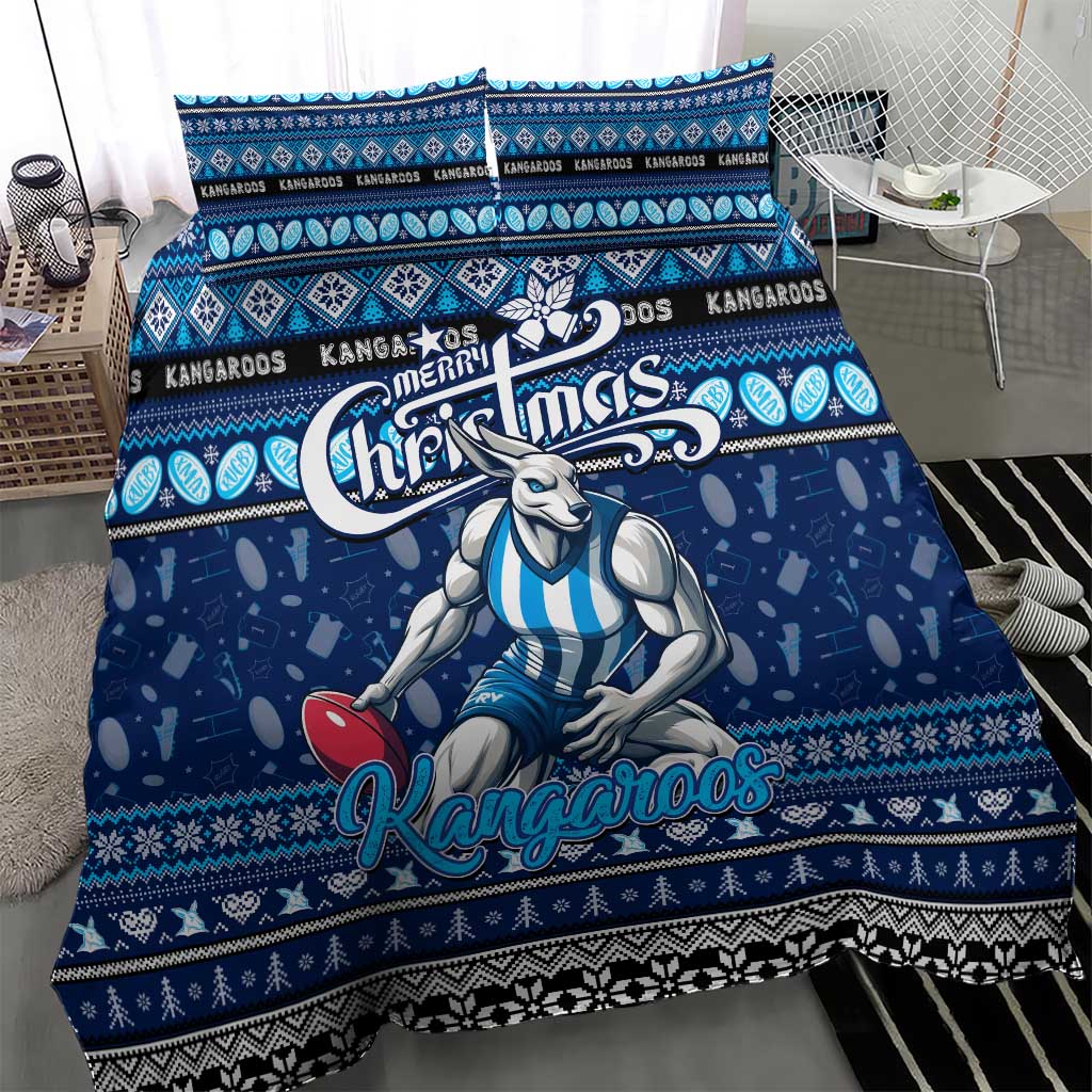 Kangaroos Football Xmas Bedding Set Australia AFL Mascot - Vibe Hoodie Shop