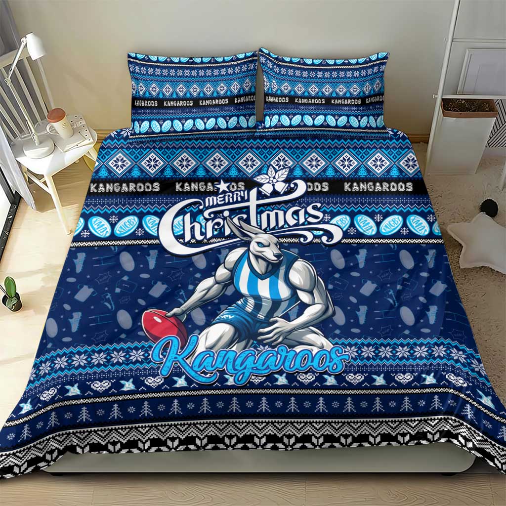 Kangaroos Football Xmas Bedding Set Australia AFL Mascot - Vibe Hoodie Shop