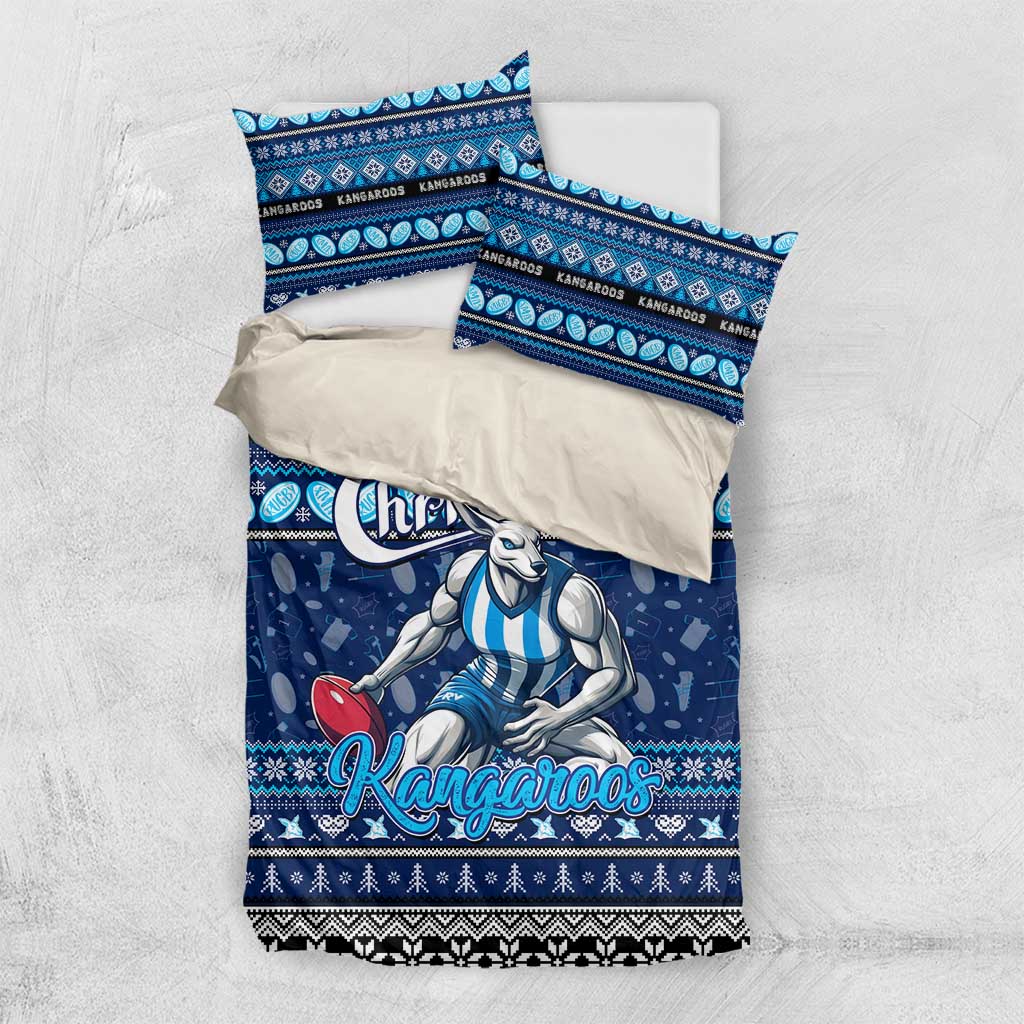 Kangaroos Football Xmas Bedding Set Australia AFL Mascot - Vibe Hoodie Shop
