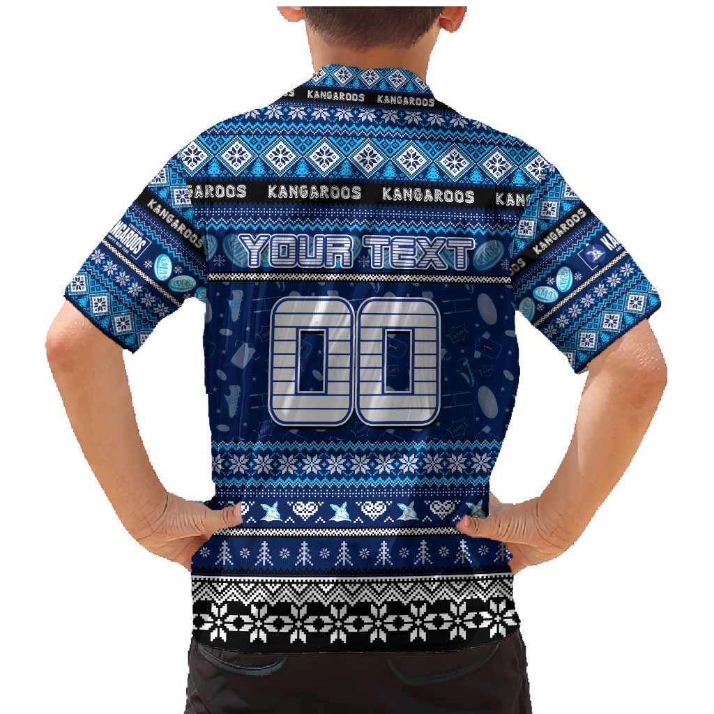 Personalized Kangaroos Rugby Xmas Family Matching Mermaid Dress and Hawaiian Shirt Australia AFL Mascot