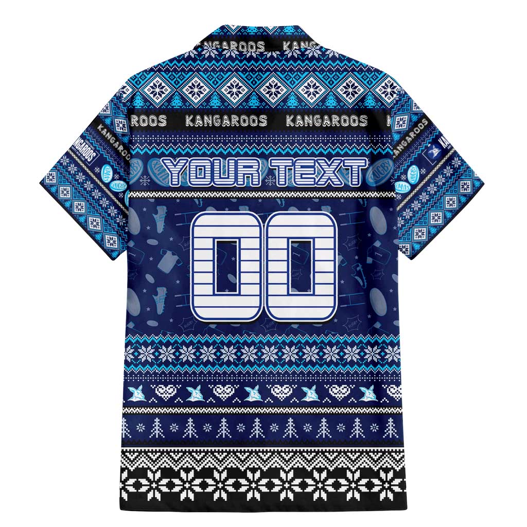 Personalized Kangaroos Rugby Xmas Family Matching Mermaid Dress and Hawaiian Shirt Australia AFL Mascot