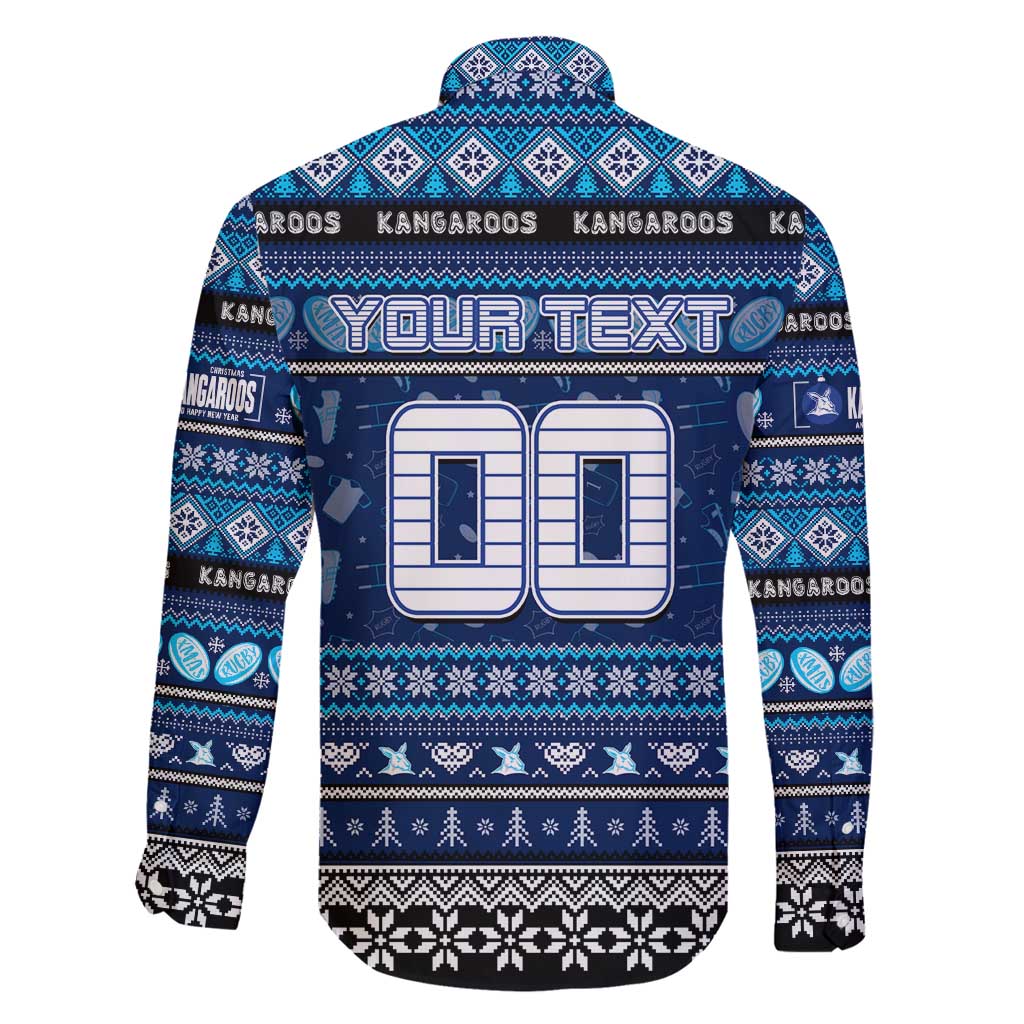 Personalized Kangaroos Rugby Xmas Family Matching Mermaid Dress and Hawaiian Shirt Australia AFL Mascot