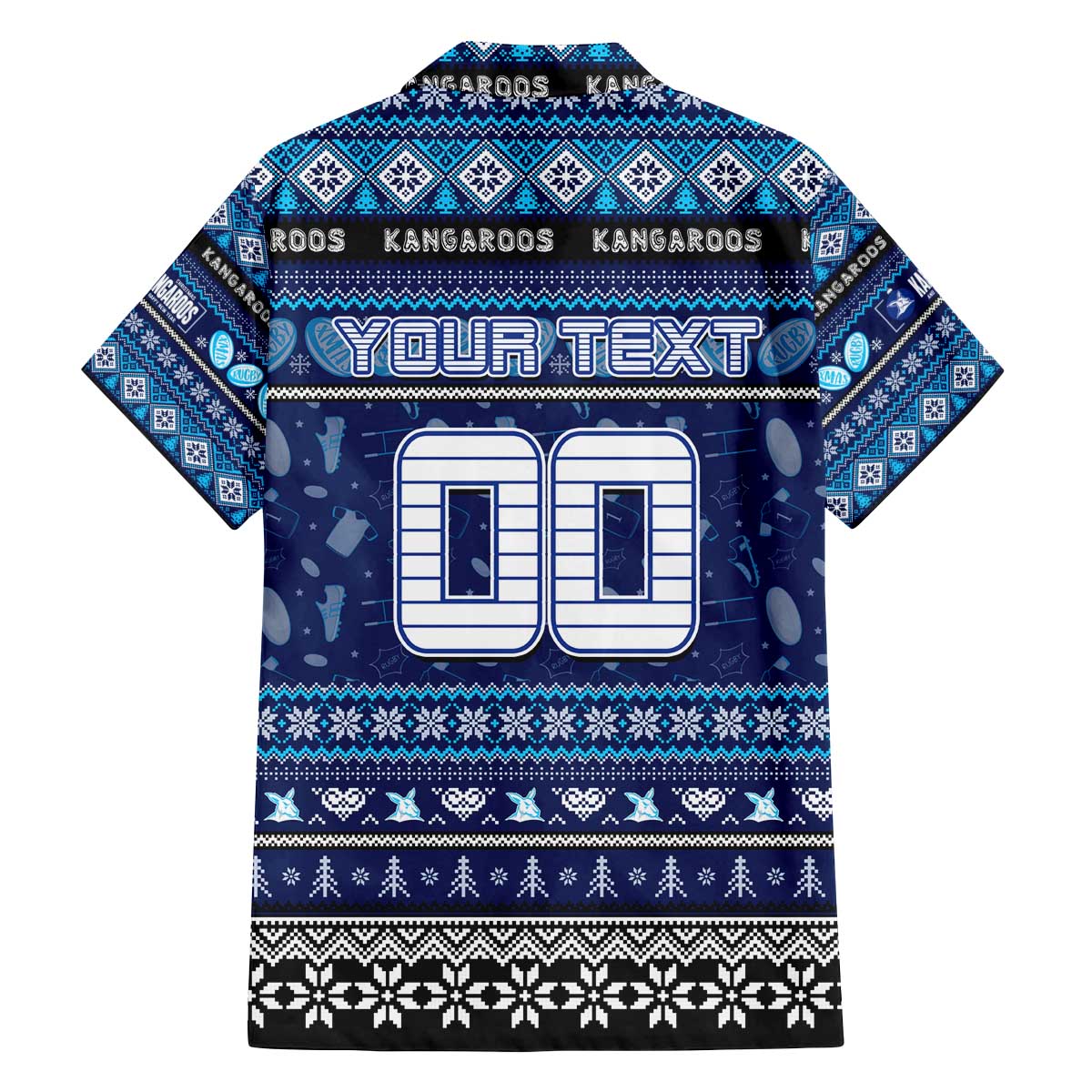 Personalized Kangaroos Rugby Xmas Family Matching Off The Shoulder Long Sleeve Dress and Hawaiian Shirt Australia AFL Mascot